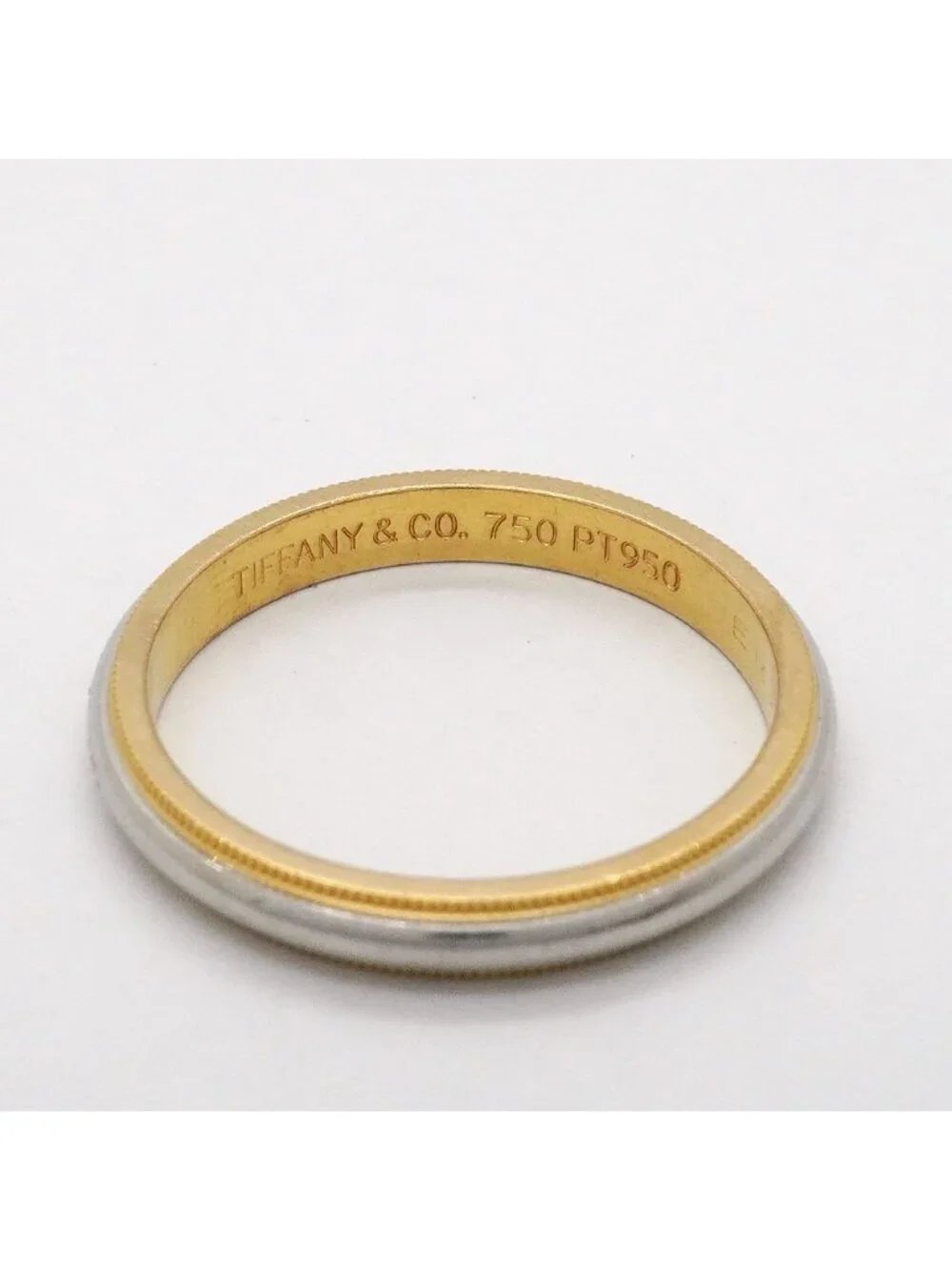 Tiffany & Co Ring Milgrain 18k Yellow Gold Platinum